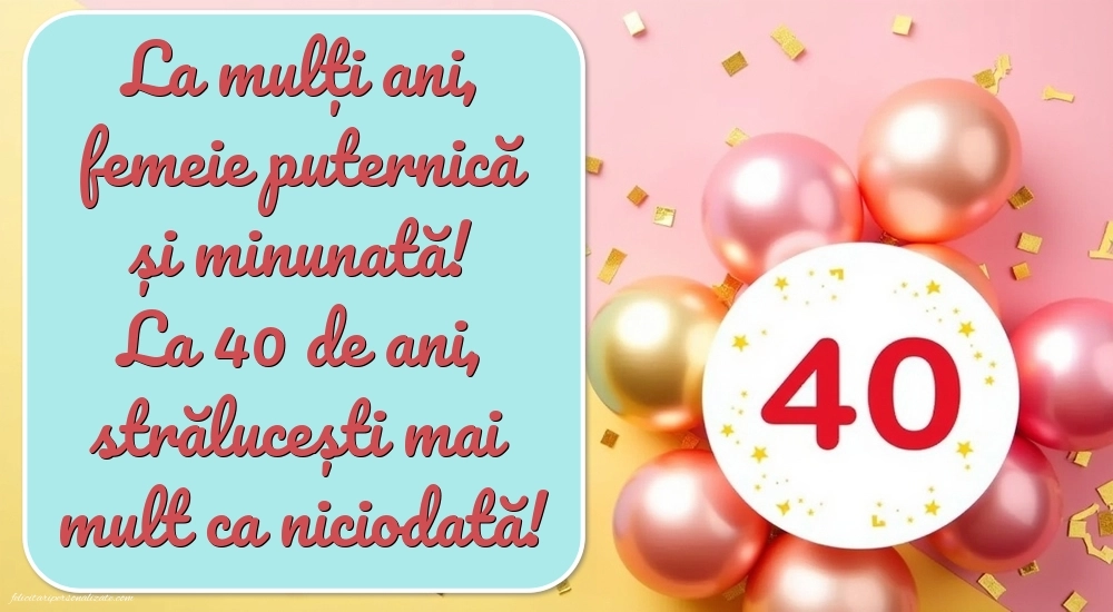 Imagini cu LA MULȚI ANI 40 ani pentru Femei: Baloane