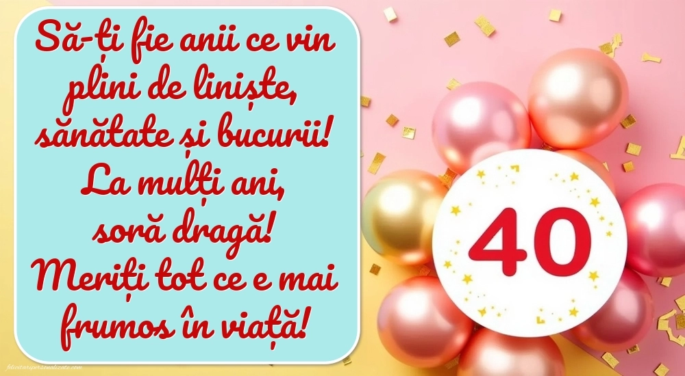 Imagini cu LA MULȚI ANI 40 ani pentru Sora: Baloane