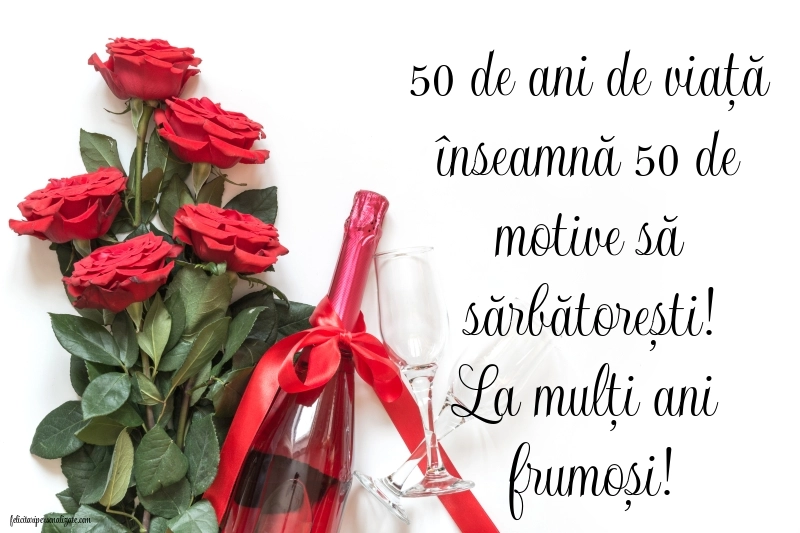 Imagini cu LA MULȚI ANI 50 ani: Șampanie și flori