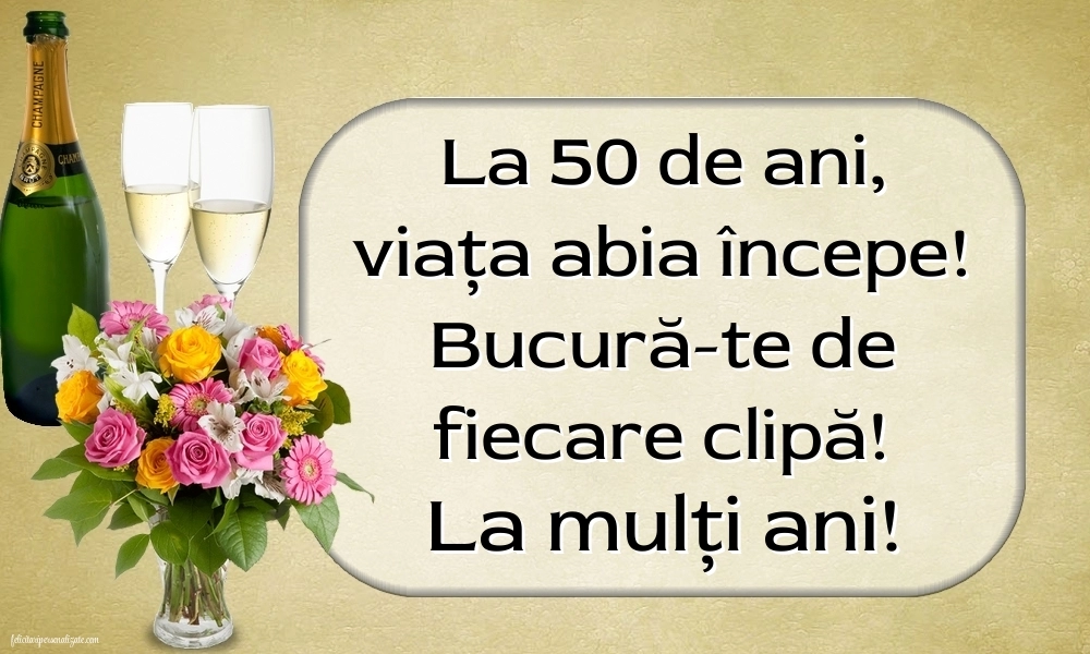Imagini cu LA MULȚI ANI 50 ani: Șampanie și flori