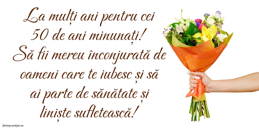Imagini cu LA MULȚI ANI 50 ani pentru Femei: Buchet de flori