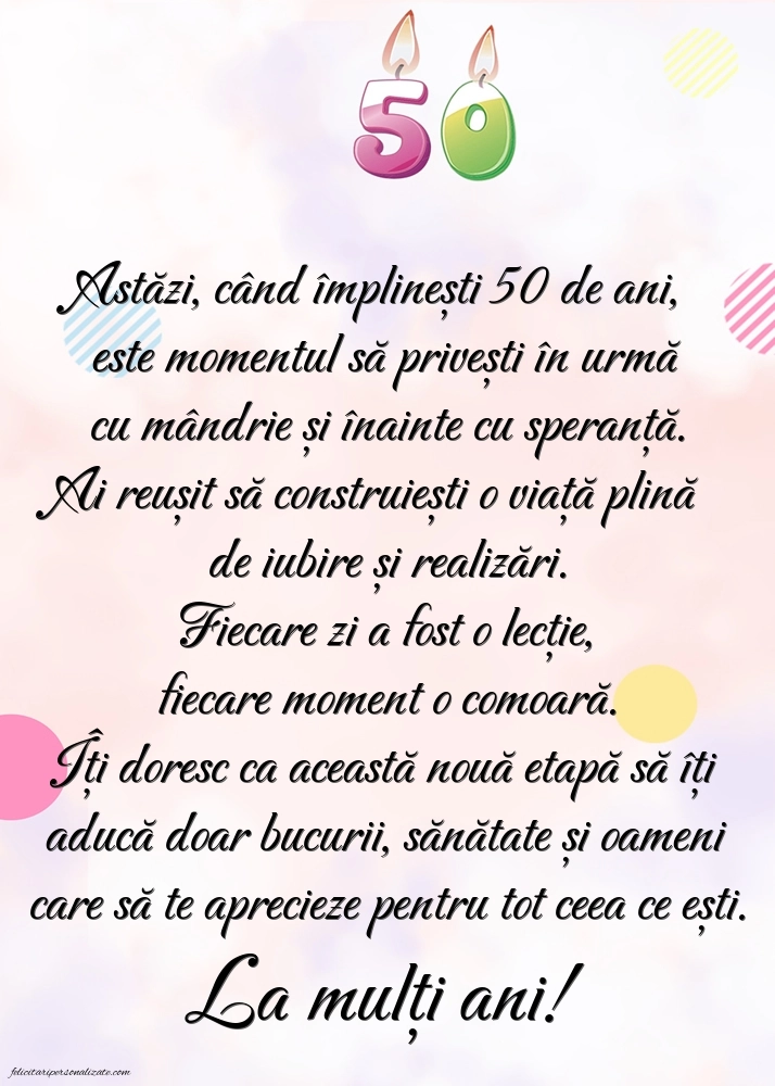 Imagini cu LA MULȚI ANI 50 ani pentru Femei: Lumânări