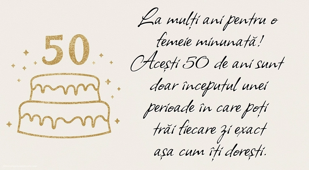 Imagini cu LA MULȚI ANI 50 ani pentru Femei: Tort