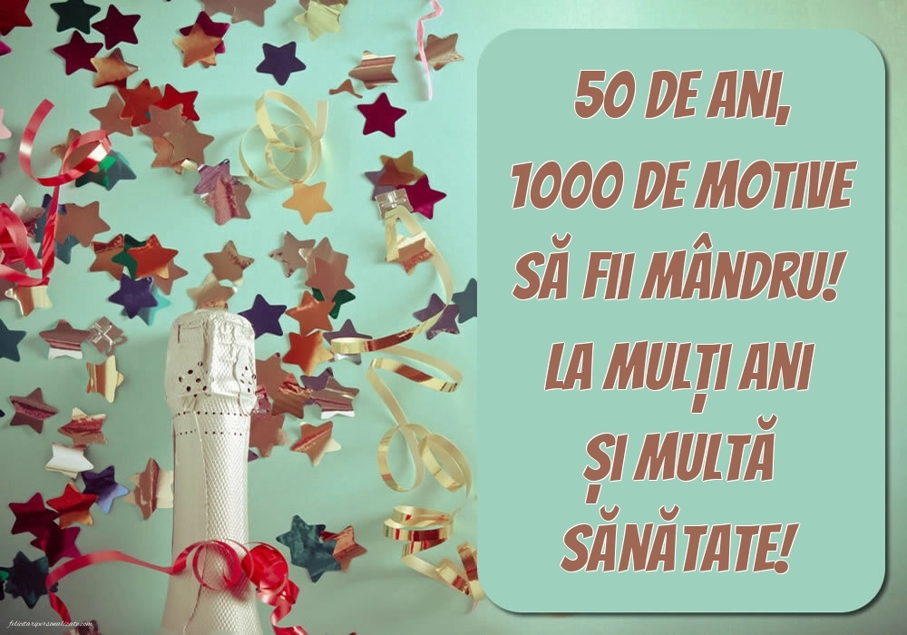Imagini cu LA MULȚI ANI 50 ani pentru Frate: Șampanie și confetti