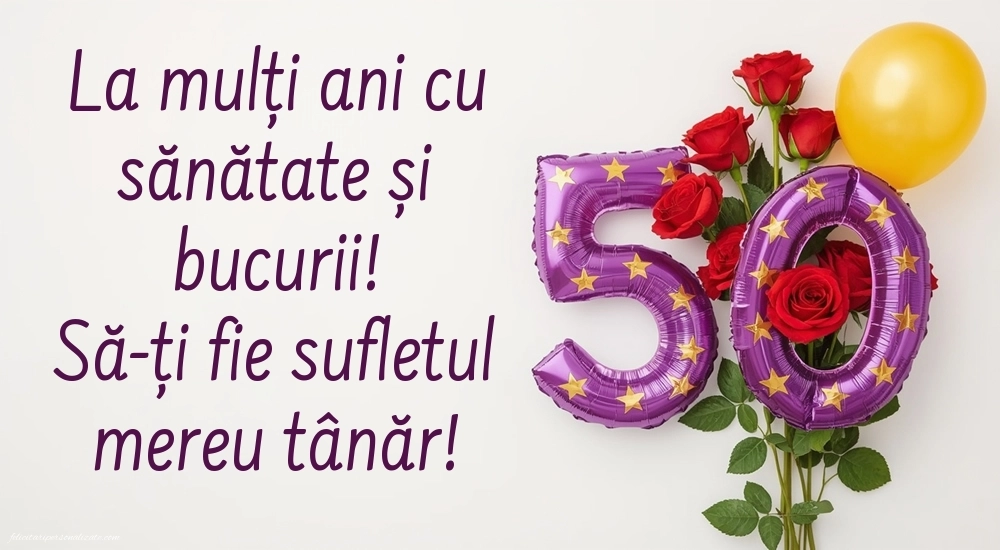 Imagini cu LA MULȚI ANI 50 ani pentru MAMA: Trandafiri și baloane