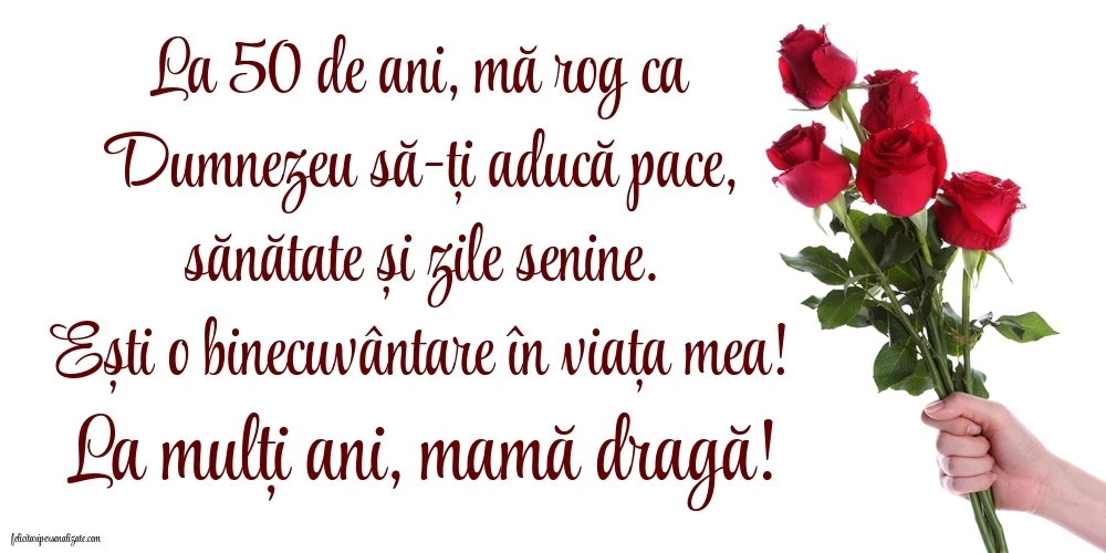 Imagini cu LA MULȚI ANI 50 ani pentru MAMA: Flori