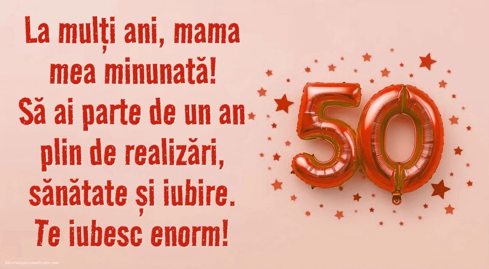 Imagini cu LA MULȚI ANI 50 ani pentru MAMA: Baloane