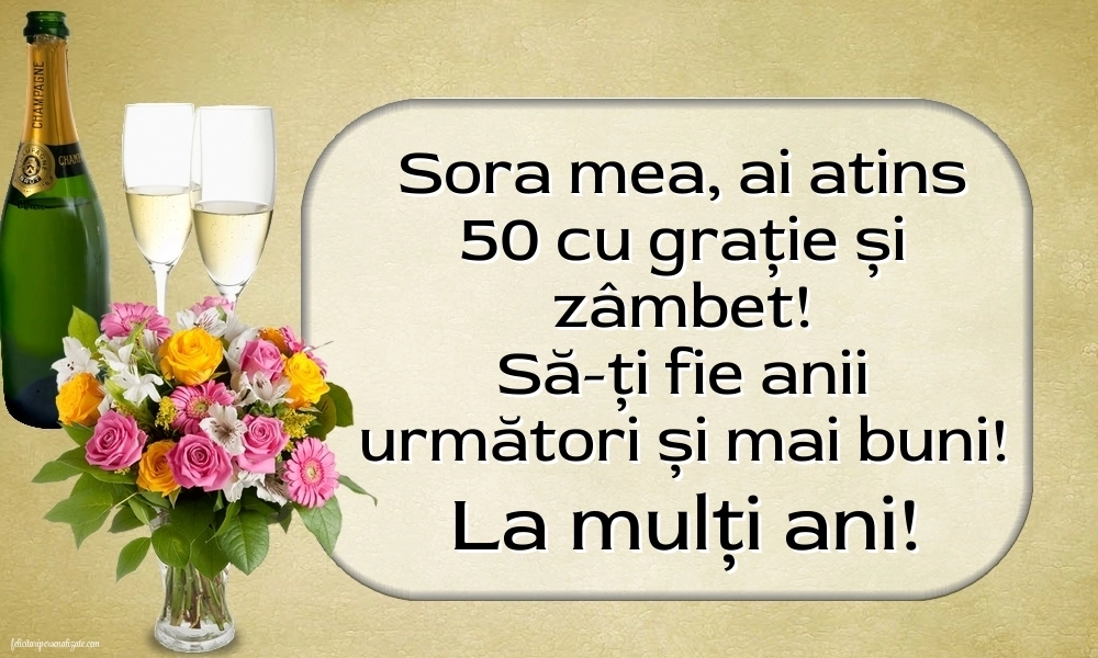 Imagini cu LA MULȚI ANI 50 ani pentru SORA: Șampanie și flori