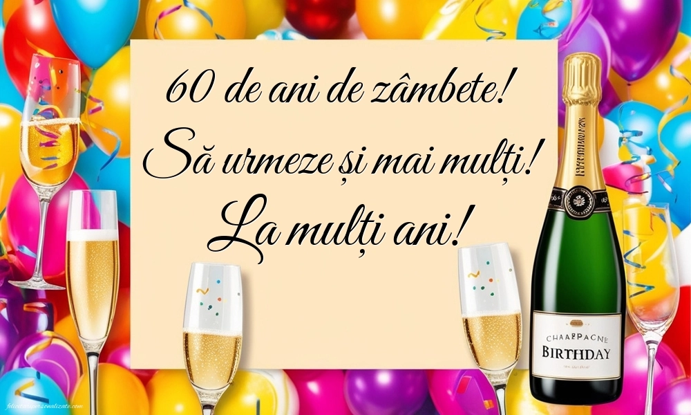 Imagini cu LA MULȚI ANI 60 ani: Șampanie