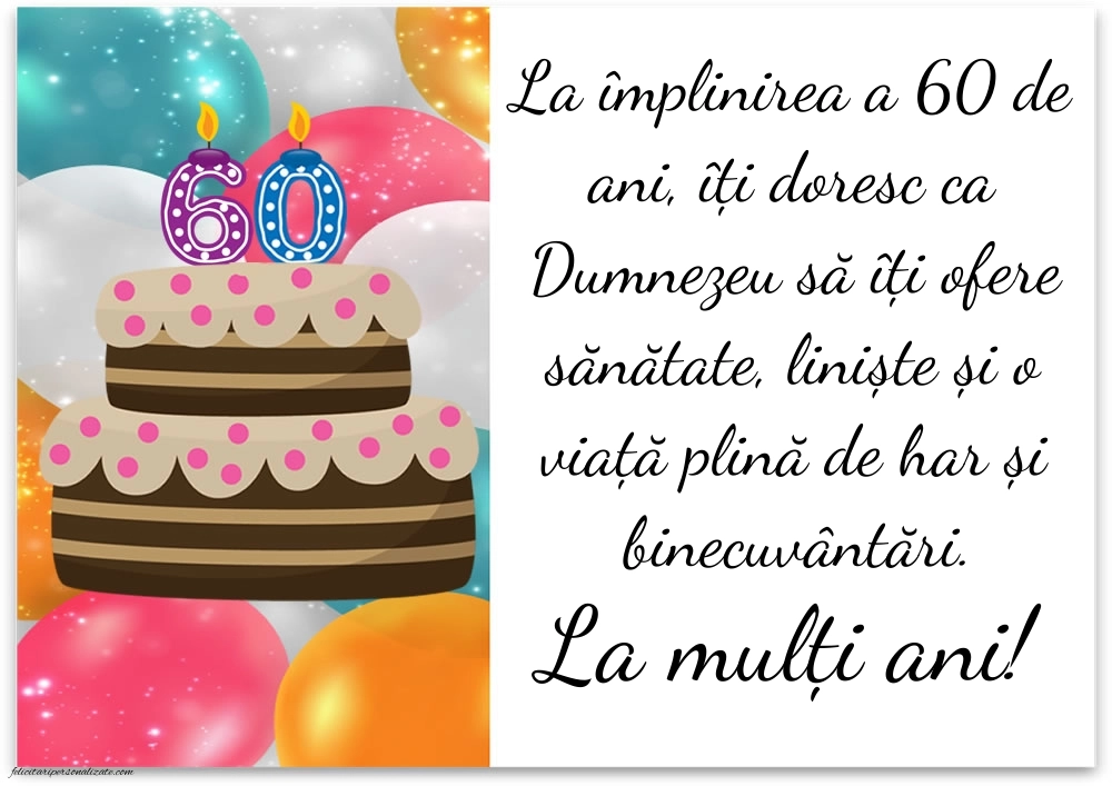 Imagini cu LA MULȚI ANI 60 ani pentru Bărbați: Tort