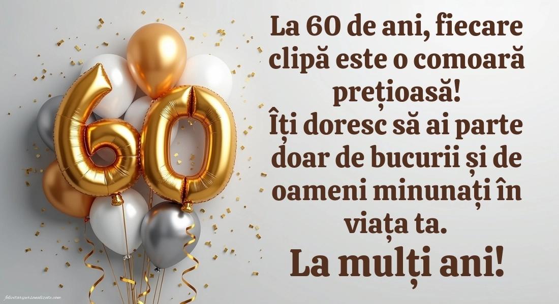 Imagini cu LA MULȚI ANI 60 ani pentru Femei: Baloane