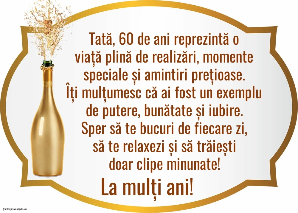 Imagini cu LA MULȚI ANI 60 ani pentru Tata: Șampanie
