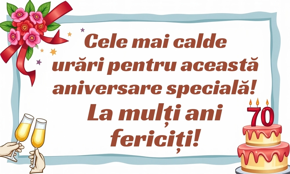 Imagini cu LA MULȚI ANI 70 ani: Șampanie și tort