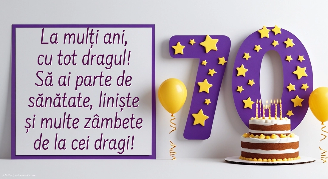 Imagini cu LA MULȚI ANI 70 ani: Tort și baloane