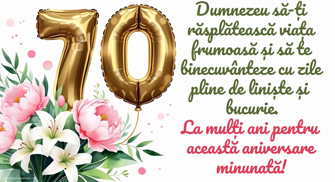 Imagini cu LA MULȚI ANI 70 ani: Flori și baloane
