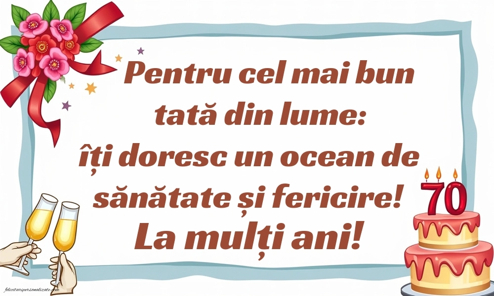 Imagini cu LA MULȚI ANI 70 ani pentru Tata: Șampanie și tort
