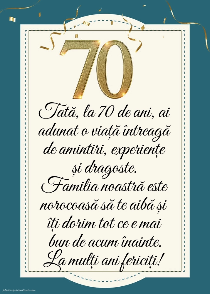 Imagini cu LA MULȚI ANI 70 ani pentru Tata: Tort