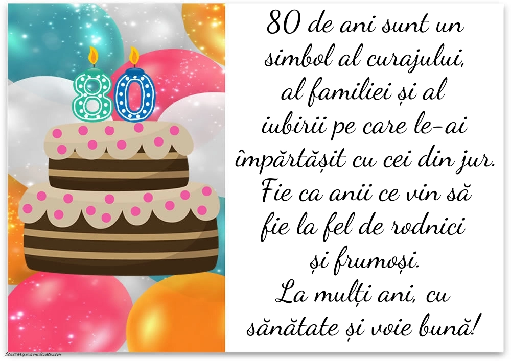 Imagini cu LA MULȚI ANI 80 ani: Tort