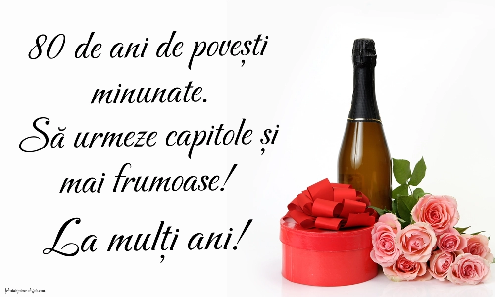 Imagini cu LA MULȚI ANI 80 ani: Șampanie și flori