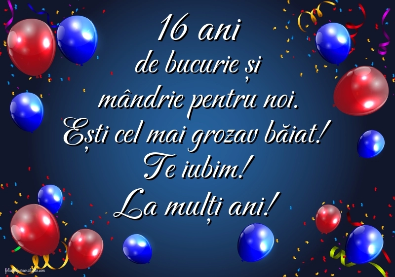Imagini cu LA MULȚI ANI 16 ani pentru Fiu: Baloane