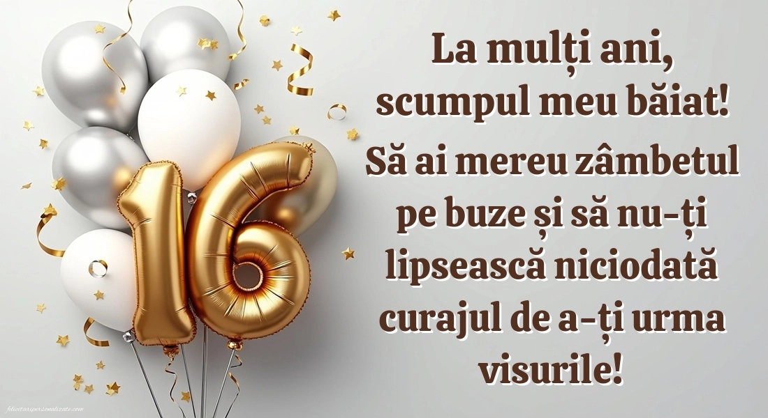 Imagini cu LA MULȚI ANI 16 ani pentru Fiu: Baloane