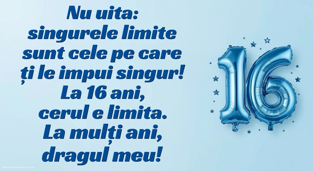 Imagini cu LA MULȚI ANI 16 ani pentru Fiu: Baloane