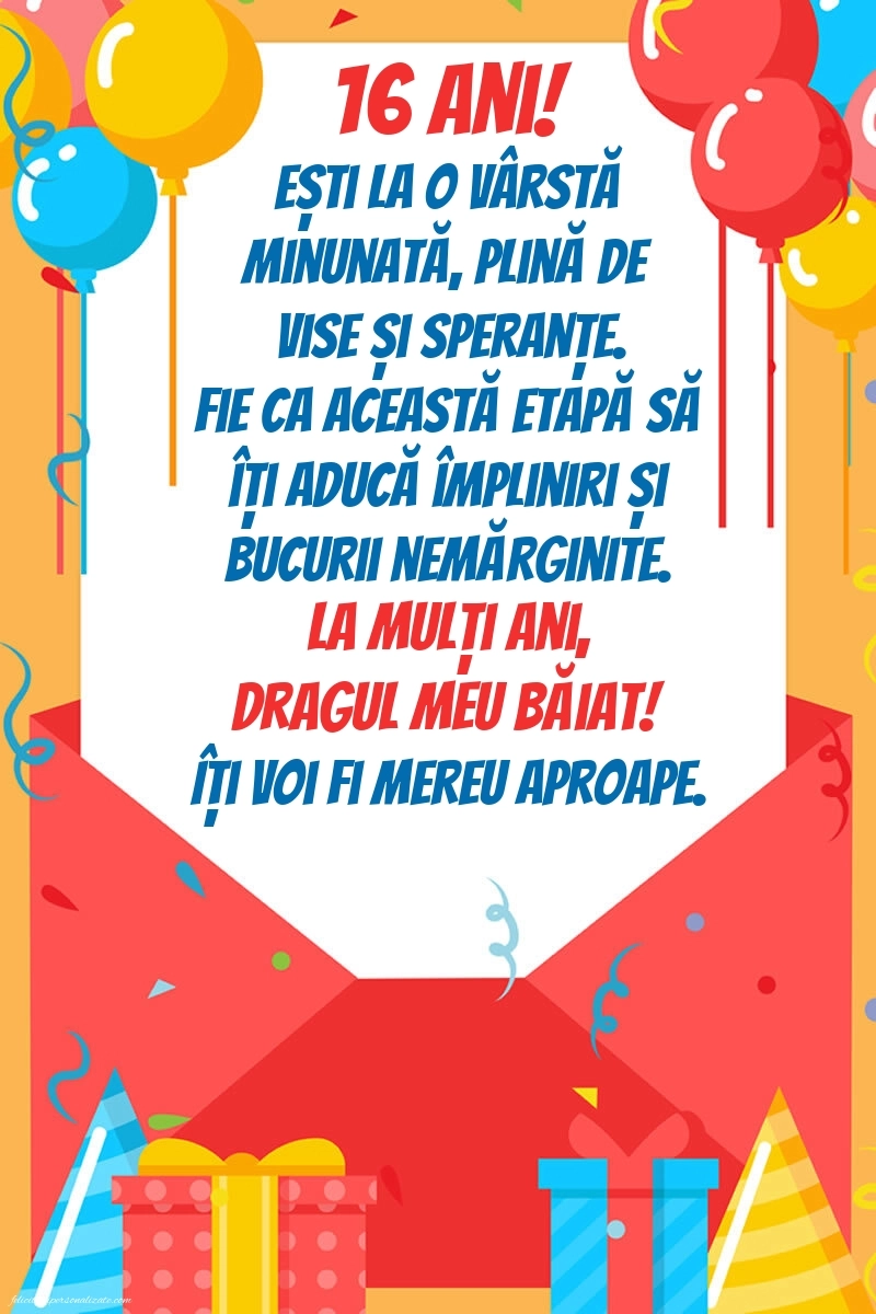 Imagini cu LA MULȚI ANI 16 ani pentru Fiu: Baloane și Cadouri