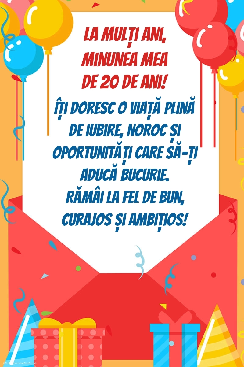 Imagini cu LA MULȚI ANI 20 ani pentru Fiu: Baloane și Cadouri