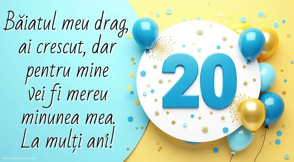 Imagini cu LA MULȚI ANI 20 ani pentru Fiu: Baloane