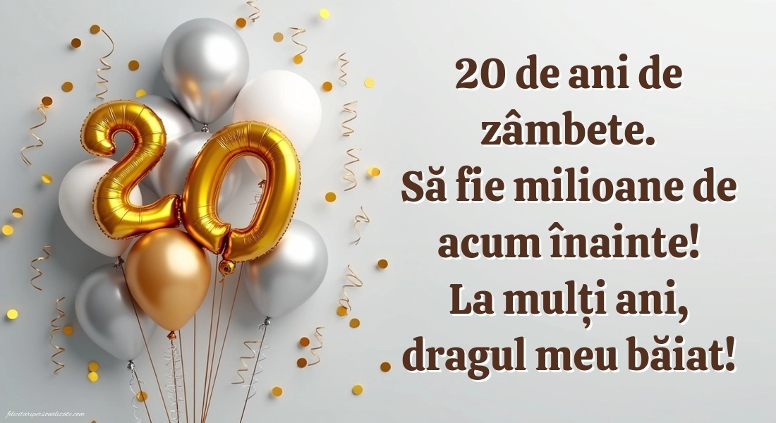 Imagini cu LA MULȚI ANI 20 ani pentru Fiu: Baloane