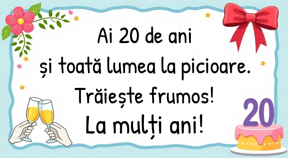 Imagini cu LA MULȚI ANI 20 ani pentru Fiu: Șampanie și tort