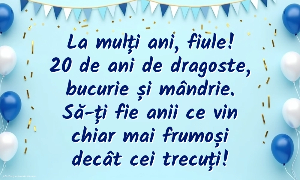 Imagini cu LA MULȚI ANI 20 ani pentru Fiu: Baloane