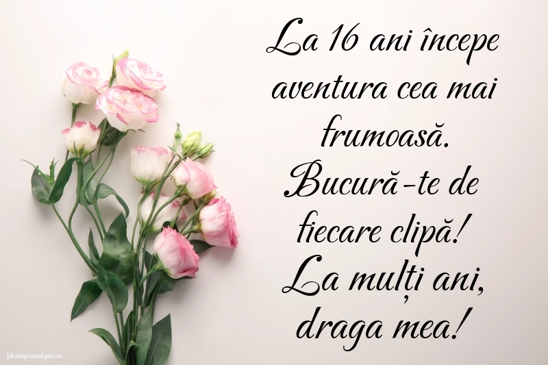 Imagini cu LA MULȚI ANI 16 ani pentru Fiică: Flori
