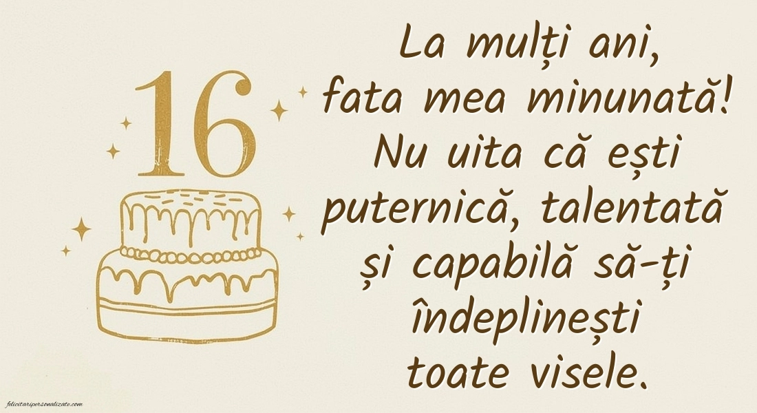 Imagini cu LA MULȚI ANI 16 ani pentru Fiică: Tort