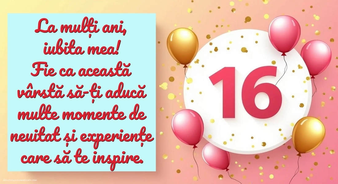 Imagini cu LA MULȚI ANI 16 ani pentru Fiică: Baloane