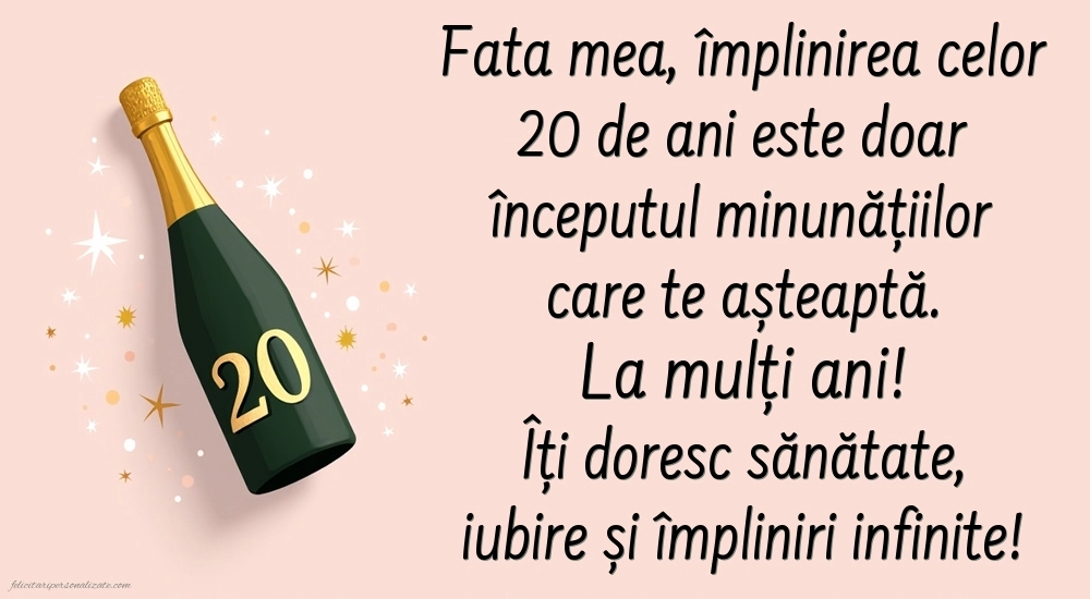 Imagini cu LA MULȚI ANI 20 ani pentru Fiică: Șampanie