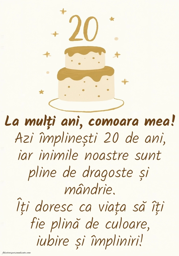 Imagini cu LA MULȚI ANI 20 ani pentru Fiică: Tort