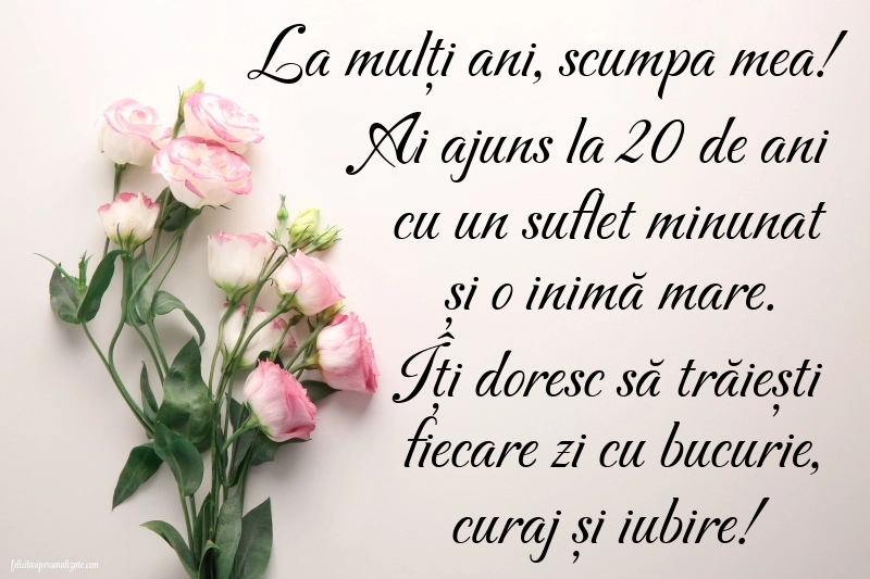 Imagini cu LA MULȚI ANI 20 ani pentru Fiică: Flori