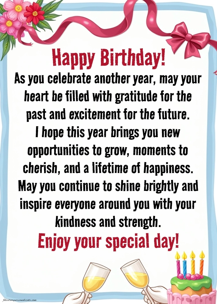 Imagini cu La Mulți Ani în Engleză: Șampanie și tort