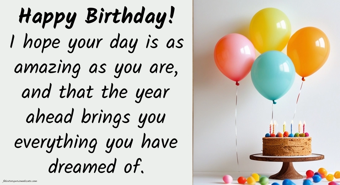 Imagini cu La Mulți Ani în Engleză: Tort și baloane