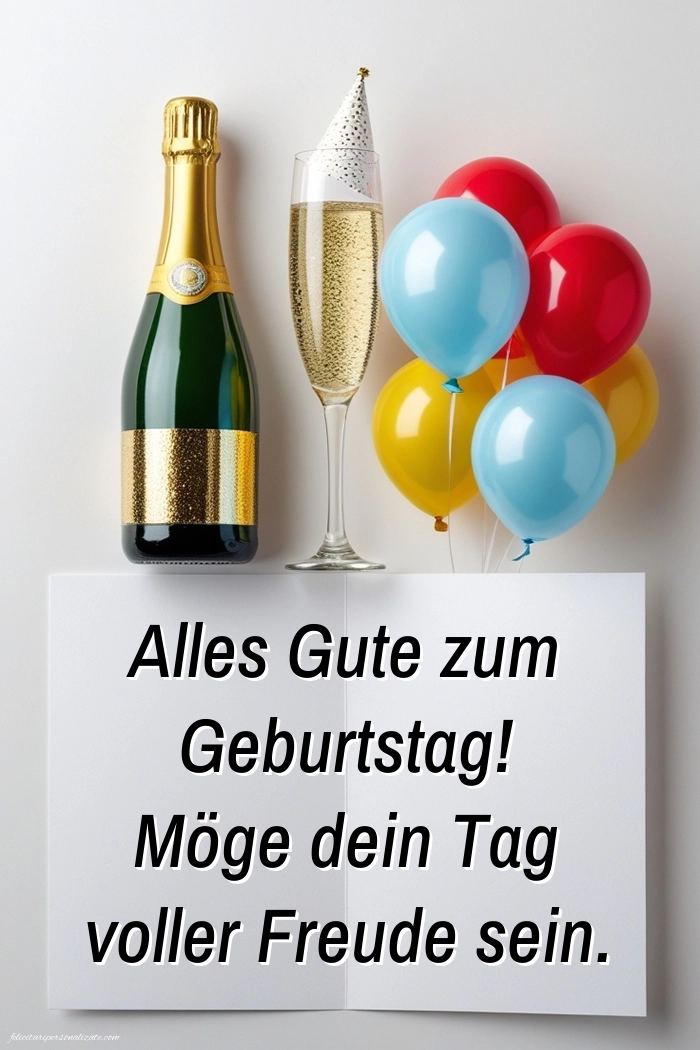 Imagini cu La Mulți Ani în Germană: Șampanie și baloane