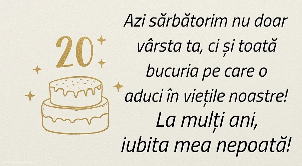 Imagini cu La mulți ani 20 ani pentru Nepoată: Tort