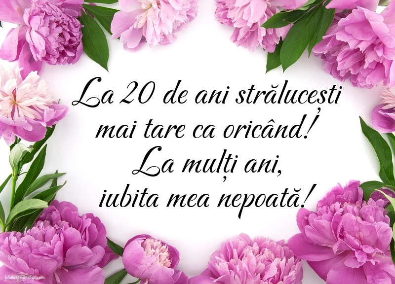 Imagini cu La mulți ani 20 ani pentru Nepoată: Flori