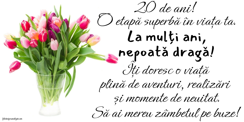 Imagini cu La mulți ani 20 ani pentru Nepoată: Lalele