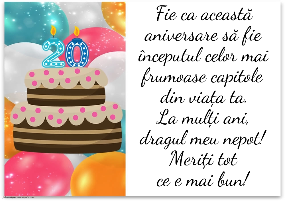 Imagini cu LA MULȚI ANI 20 ani pentru Nepot: Tort