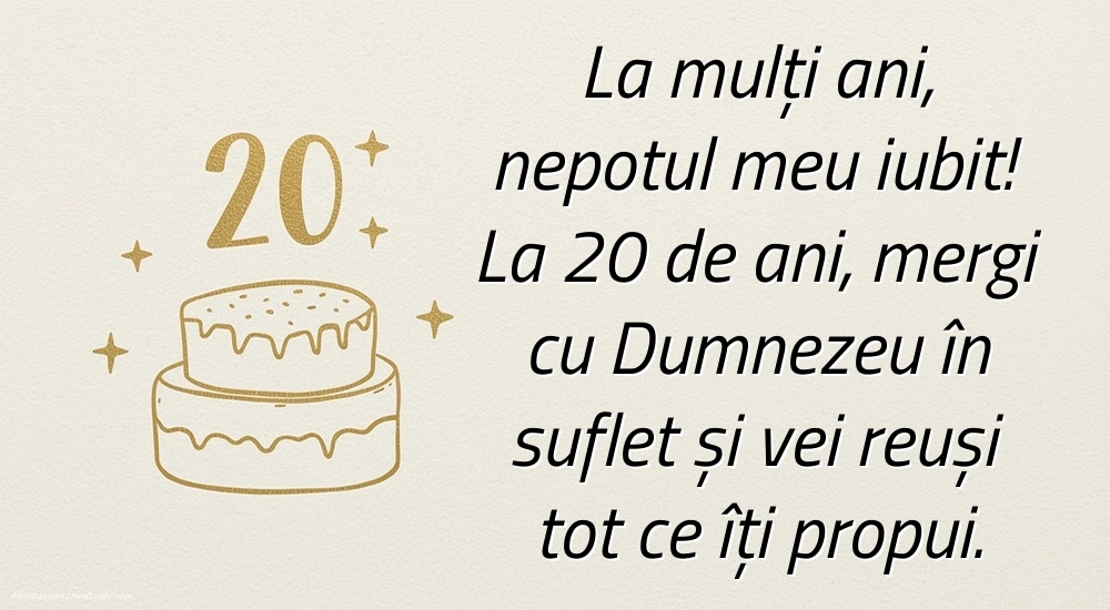Imagini cu LA MULȚI ANI 20 ani pentru Nepot: Tort