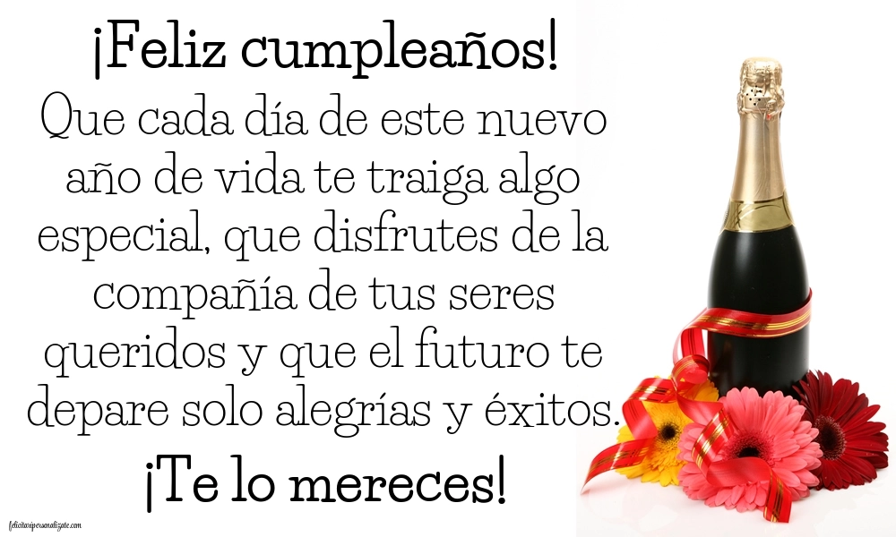 Imagini cu Urări de La Mulți Ani în Spaniolă: Șampanie și flori