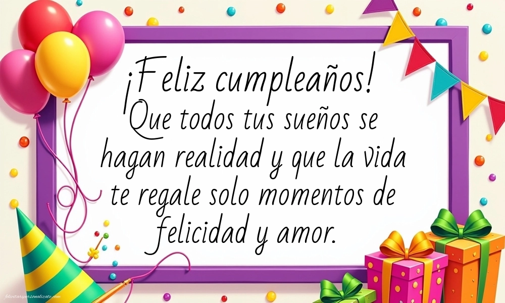 Imagini cu Urări de La Mulți Ani în Spaniolă: Baloane și Cadouri