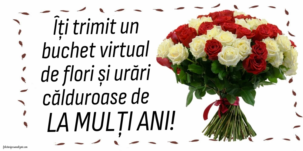Imagini cu felicitări de La Mulți Ani cu Flori: Trandafiri