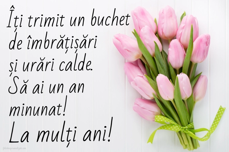 Imagini cu felicitări de La Mulți Ani cu Flori: Lalele